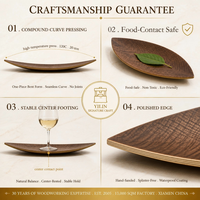 Plateau à thé moderne minimaliste en bois de noyer noir, forme irrégulière, antidérapant, pour plats, mariages, fêtes, barbecues