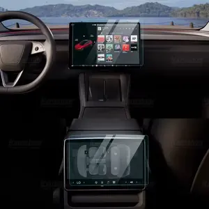 Hansshow Modelo 3 Highland Protector de pantalla Película de vidrio templado 2 piezas para el nuevo Tesla Modelo 3 Pantalla táctil 2024