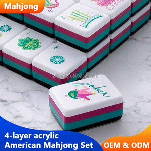 Juego de Fichas de Mahjong Americanas Premium, Acrílico Personalizado de 4 Capas, Diseño de Lujo, Regalo de Navidad, Fichas de Mahjong de Lujo - Product Image 3