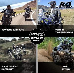 Chaqueta de Motociclismo de Verano TLA <span class=keywords><strong>EXPLORA</strong></span> LIGHT, Protectores Homologados por la Clase CE, Forro Impermeable Extraíble, % Algodón, para Hombre y Mujer, Enduro - Product Image 2
