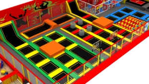 Parque de Trampolines Comercial Profesional para Interiores con Toboganes de PVC Estilo Ninja Warrior para Gimnasio y Fitness - Product Image 6