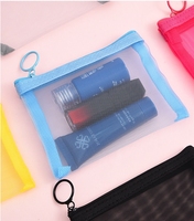 Pochette à monnaie en nylon personnalisable avec bordure colorée et fermeture éclair, mini sac de rangement pratique, sac à clés léger et polyvalent