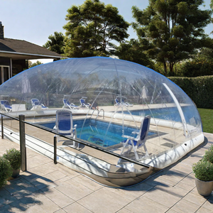 Couverture de <span class=keywords><strong>piscine</strong></span> gonflable transparente en PVC avec souffleur, design dôme à air, installation facile, protège la <span class=keywords><strong>piscine</strong></span> extérieure - Tailles 8x5m/10x6m/12x7m - Product Image 4