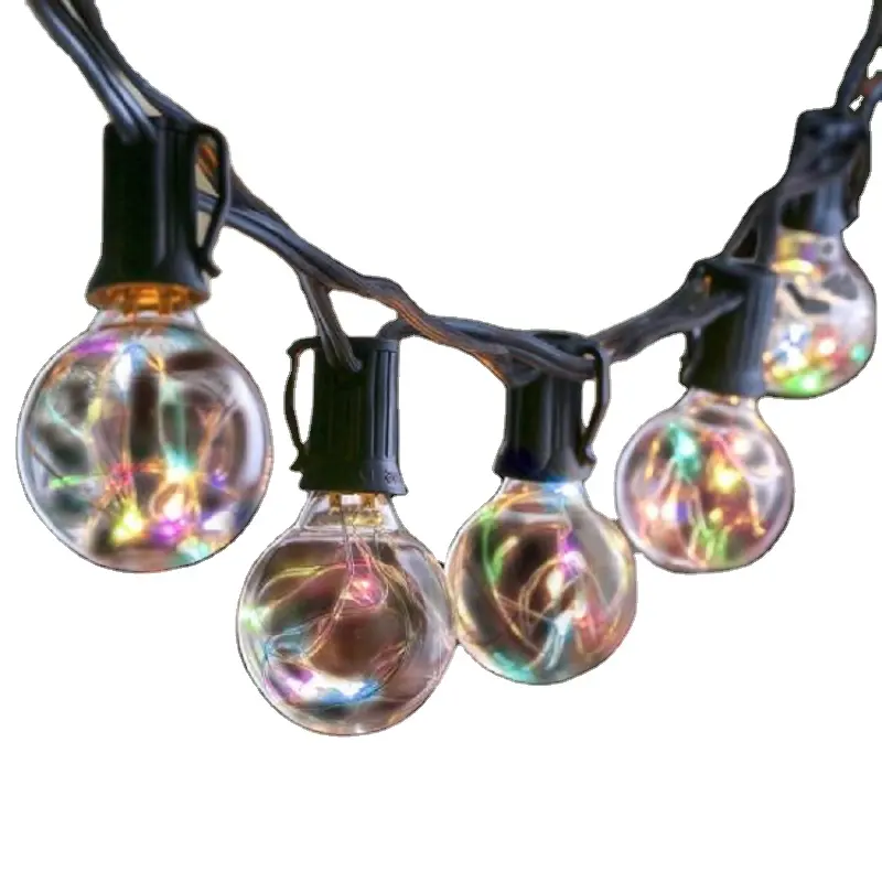 Festivo LED G40 Fairy Tale Light String 60FT 50 Light Outdoor Atmosphere Belt IP44 Clasificado Cuerpo de vidrio para decoraciones