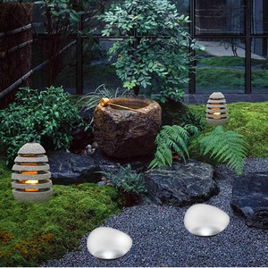 Lampe de jardin solaire en brique de verre en forme d'oeuf, galets de sol pour jardin et espaces de vie extérieurs - Product Image 6
