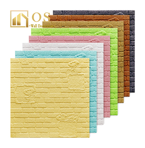 Autocollants muraux en brique 3D, 10 pièces, <span class=keywords><strong>papier</strong></span> <span class=keywords><strong>peint</strong></span> imperméable, en mousse, pour le salon des enfants, bricolage - Product Image 5