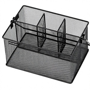 Cesta de Almacenamiento de Cubiertos Rectangular de Metal con Asa, Resistente al Óxido, Organizador de Cocina, Diseño Minimalista, Tipo Vertical - Product Image 2