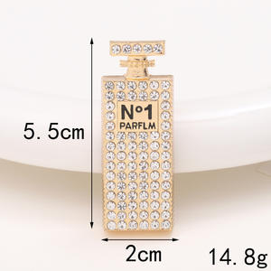 DIY Großhandel Zubehör Maßgeschneiderte Dekoration Luxuriöses Bling-Design Markendesigner Legierung Parfümflaschen Diamant Perle Legierung Charms - Product Image 4