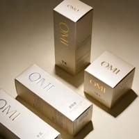 Boîte d'emballage en carton pliable personnalisable en feuille d'or et d'argent pour sérum, soins de la peau, boîte à cosmétiques portable, imperméable, en papier