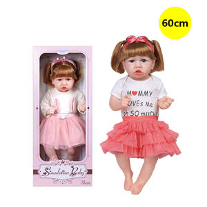 Mainan Beruntung grosir murah 60cm Afrika Amerika hitam boneka perempuan vinil terlahir kembali boneka bayi perempuan untuk anak-anak - Product Image 2