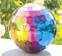 Sphère creuse à facettes en diamant en acier inoxydable pour la maison paysage déco boule disco à haute réflexion pour la décoration de club de fête