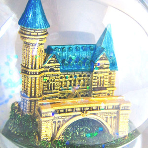 مخصص فاخر كبير عيد الميلاد سنو غلوب مع الموسيقى لوكسمبورغ كرة الثلج بريق الثلج الهندسة المعمارية الخاصة - Product Image 2