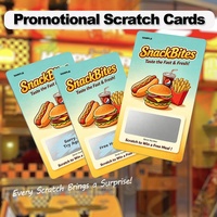 Cartes à gratter personnalisées en carton avec impression numérique couleur, numéros variables, pour promotions commerciales de restaurants, cadeaux de remerciement