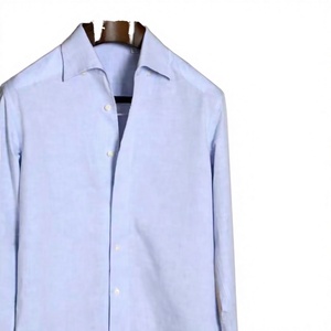 Chemise décontractée britannique vintage en lin italien pour homme, coupe ajustée, tendance, légère, en coton, à manches longues, col rabattu, anti-boulochage - Product Image 2