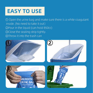 2025 सफेद नीले 750 मिलीलीटर 850 मिलीलीटर डिस्पोजेबल आपातकालीन कार मूत्र पेई बैग के लिए जेल के साथ उल्टी बैग उल्टी बैग - Product Image 5