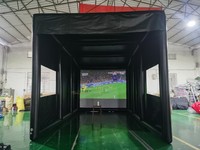 Vente flash : Simulateur de golf gonflable portable pour l'extérieur, l'intérieur, la cour, la pratique, cage de frappe avec écran à fort impact
