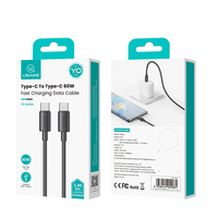 USAMS SJ711 Kabel Data Pengisian Daya USB-C ke USB-C 60W 1m PD Kabel USB Pengisian Cepat Kabel Data