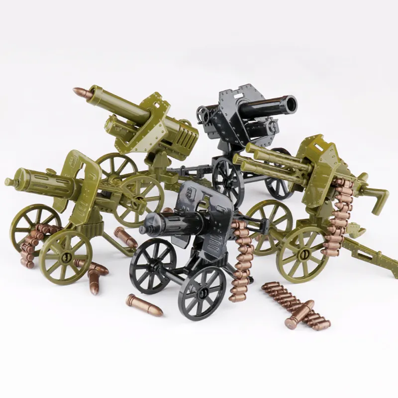 Military WW2 Vehicle Tank Machine Maxim Gun Building Blocks Army Soldier Weapon Cannon Bullet Bricks Construction Toys Boys Gift
