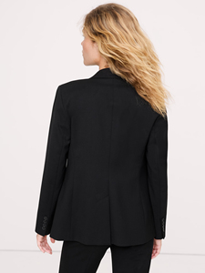 Chaqueta Blazer Casual de Moda para Mujer, Cuello de Solapa, Rayas Tejidas, Transpirable, Color Marrón, Doble Botonadura, Manga Larga - Product Image 2