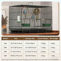 Cages à oiseaux en vrac Chuangduo 35 # -60 #   Cage pour animaux de compagnie résistante à la rouille pour perruches/parakeets, mangeoire, perchoir, garantie 1 an, haute qualité