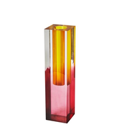 Vase en tube acrylique transparent rose clair de luxe, style arche florale, en cristal, pour la fabrication et la vente en gros