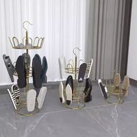 Rak Pengering Sepatu Logam Tiga Lapis Bongkar Pasang & Dapat Diputar, untuk Ruang Tamu & Balkon Luar Ruangan, Tempat Pengering Sepatu & Sandal