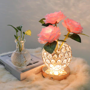 Adorno de lámpara, maceta de cristal Rosa creativa, lámpara de ambiente, decoración de mesa, regalo Uionen 2167 - Product Image 2