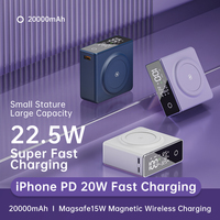 Top vente 20000mAh magnétique sans fil PowerBank charge rapide PD20W USB Type C batterie externe avec écran LED tactile pour Macbook
