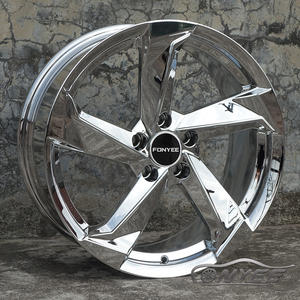 Fonyee 5 trous de rayons Huecos <span class=keywords><strong>17</strong></span> 19 pouces 5x112 noir Chrome Mag alliage Auto Rines jantes de voiture de tourisme pour Volkswagen <span class=keywords><strong>Audi</strong></span> - Product Image 2