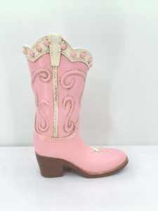 맞춤형 9 인치 키 큰 폴리 레진 카우보이 부츠 화분 꽃병 동상 가정 장식을위한 수제 장식 예술 - Product Image 6