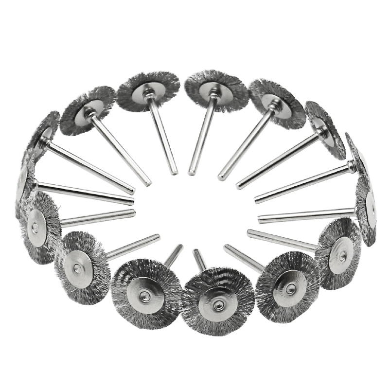 3 Mini Brosses Circulaires Nylon Pour Mini-perceuse Dremel - Diamètre 3 Mm