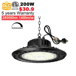 Ready to Ship 200w ufo led high bay light big diameter 85-307v worldwide popular waterproof 145lm/w warehouse ufo led lights