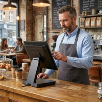 Système de point de vente pliable personnalisable de 15,6 pouces, tout-en-un sous Windows, avec CE/FCC/RoSH pour la restauration rapide, la vente au détail et la restauration