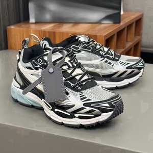 2026 New Premium Silver Grey Chunky Sneakers Mesh Panel Retro Techwear Thick Sole Casual <b>Trainers</b> - Product Image 3