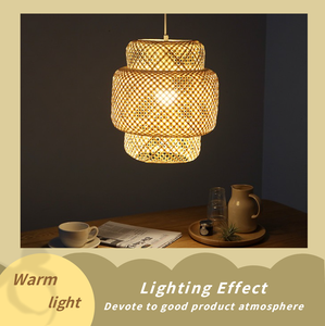 Abat-jour en <span class=keywords><strong>bambou</strong></span> fait à la main pendentif plafonnier usine professionnelle <span class=keywords><strong>hauteur</strong></span> réglable pour la décoration intérieure ou l'utilisation de restaurant - Product Image 6