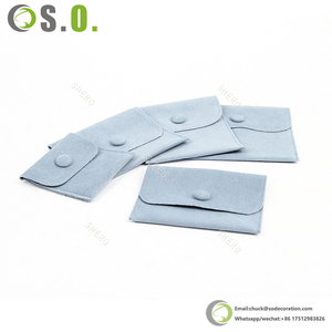 Wholesale Suede <b>Jewelry</b> Button Pouch Soft Ring Earring Storage Custom Print <b>Packaging</b> Bags <b>Jewelry</b> Shop - Product Image 5