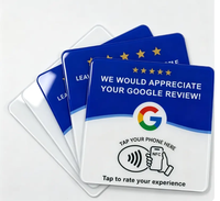 Carte de visite NFC en acrylique de 12 cm, étanche, 13,56 MHz, pour usage hôtelier et commercial – Étiquette personnalisable, étanche, en lecture et écriture, pour avis clients