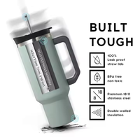 Vente chaude 40oz Thunder Tumbler grande capacité tasse de voyage en acier inoxydable avec paille verres pour l'eau bouillante