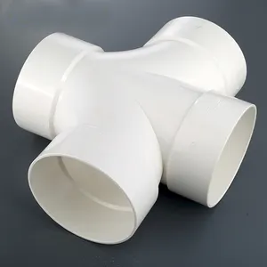 La fábrica produce diferentes tipos de accesorios de tubería de drenaje de plástico triple de 4 vías DWV de PVC