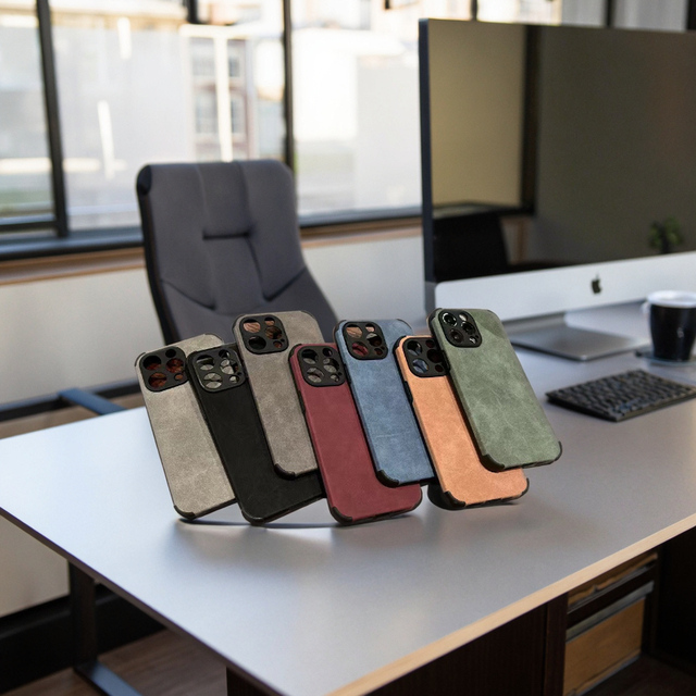 Luxury Shockproof Matte Lambskin Leather Case Fabric Vintage Cover Funda L for Iphone 16 15 14 13 12 11 Pro X XR XS Max Soft