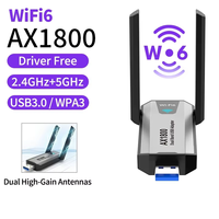 Carte Réseau Sans Fil OEM AX1800 Double Bande USB3.0 WiFi6 Sans Pilote 10/100/1000Mbps pour Ordinateur de Bureau Externe