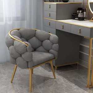 Factory Luxury Upholstered Dining Chair Fabric Dining Room Furniture Metal <b>Gold</b> Dining Chair - Product Image 1