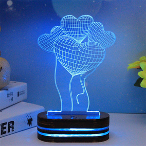 7 Colors Home <strong>Table</strong> Party DecorCreative Gift Visual 3D Eiffel Tower Led Night Light - Product Image 1