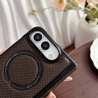 Casing Ponsel Kulit PU Magnetik Nirkabel untuk iPhone Duo, Pelindung Keras Anti-jatuh 4 Sudut untuk iPhone Duo