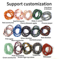 Fournisseur mondial Tricoté à la main Guérison spirituelle Argent Obsidienne Bleu Aventurine Bracelet en cristal multi-matériaux pour souvenir
