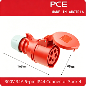 Conector Industrial PCE Original, Nuevo, Importado de <span class=keywords><strong>Austria</strong></span>, <span class=keywords><strong>Enchufe</strong></span> y Tomacorriente 380V-32A-5 Pines-IP44-Typ225 - Product Image 3