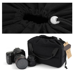 Sac d'insertion pour appareil photo avec séparateurs réglables, organisateur portable pour appareil photo reflex numérique/SLR avec fermeture à cordon - Product Image 6
