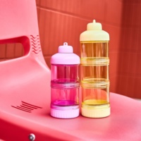 Conteneur de protéines en plastique PC à 3 couches, conteneur de stockage alimentaire, logo personnalisé, accessoires de sport, compatible lave-vaisselle pour la salle de sport