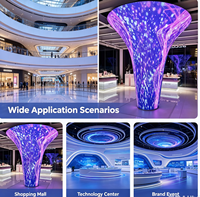 Écran LED flexible incurvé en forme de tornade, personnalisé, pour intérieur, P2, P2.5, P3, pour centre commercial, salle d'exposition