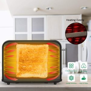 <span class=keywords><strong>Grille</strong></span>-<span class=keywords><strong>pain</strong></span> électrique automatique à 2 tranches avec bac à miettes amovible anti-blocage pour la cuisine domestique - Product Image 6